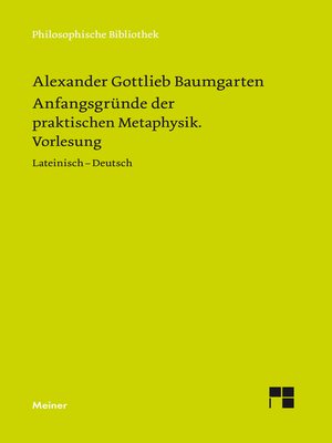 cover image of Anfangsgründe der praktischen Metaphysik